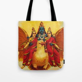 Vishnu, Garuda, Vahana by Raja Ravi Varma Tote Bag