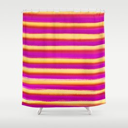 Juicy Bright Stripes, Yellow, Red, Purple Shower Curtain