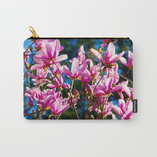 Pink Flowers In The Sun Carry-All Pouch