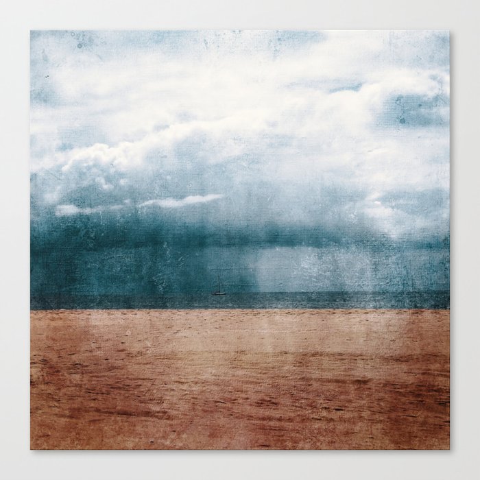Rain Storm On Algarve Beach Canvas Print