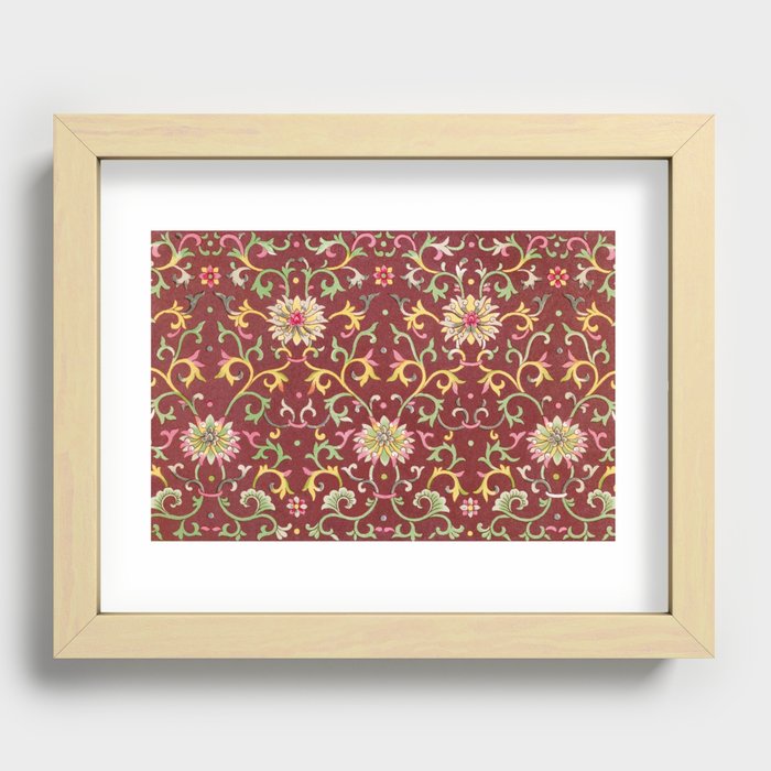 Chinese Floral Pattern 28 Recessed Framed Print