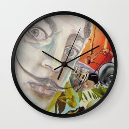 Salvador Dalí Wall Clock | Drawing, Collage, Colored Pencil, Expressionism, Pastel, Meltingclocks, Surrealism, Paper 