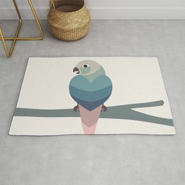 Retro Green Parrot Area & Throw Rug