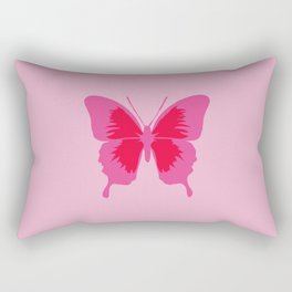 Simple Cute Pink and Red Butterfly - Preppy Aesthetic Rectangular Pillow