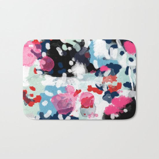 Paige - abstract painting hipster home decor trendy color palette art gifts Bath Mat