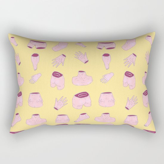 body parts yellow Rectangular Pillow