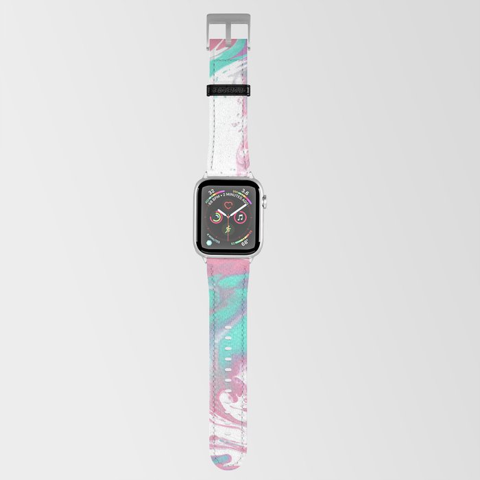 Alien Paint Pour Acrylic Painting on Canvas Apple Watch Band