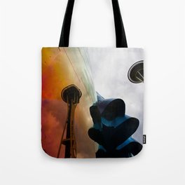 Space Needle Reflection Tote Bag