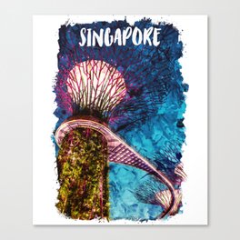 Singapore Asia city watercolor Canvas Print