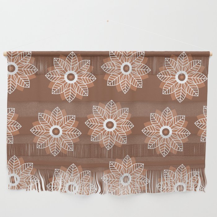 Flower pattern on brown background! Wall Hanging