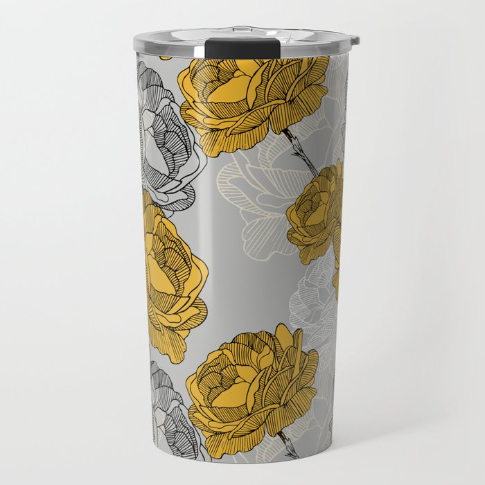 Linear flower of roses Travel Mug