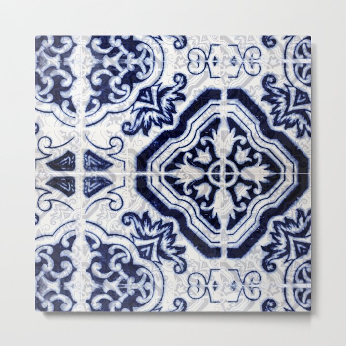 Azulejo VI - Portuguese hand painted tiles Metal Print