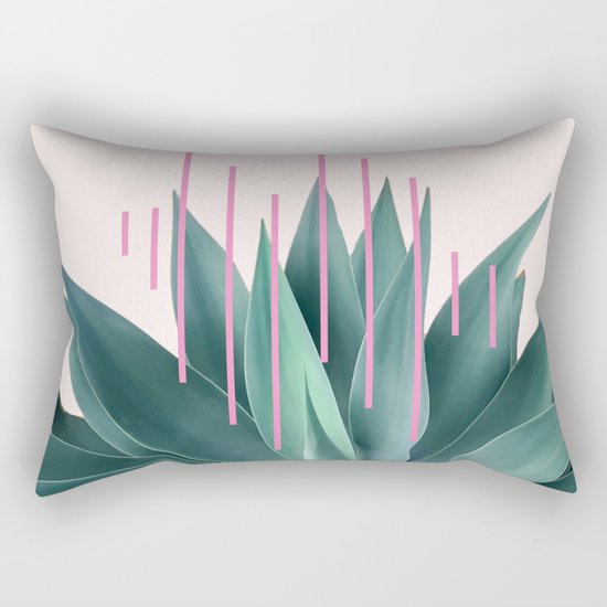 Agave geometrics II - pink Rectangular Pillow