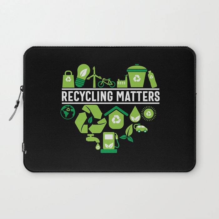 Recycling Matters Green Heart Laptop Sleeve