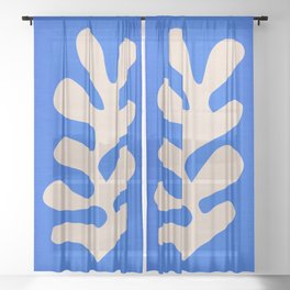 Chathams Blue: Wild Leaf | Matisse Foliage Paper Cutouts 02 Sheer Curtain