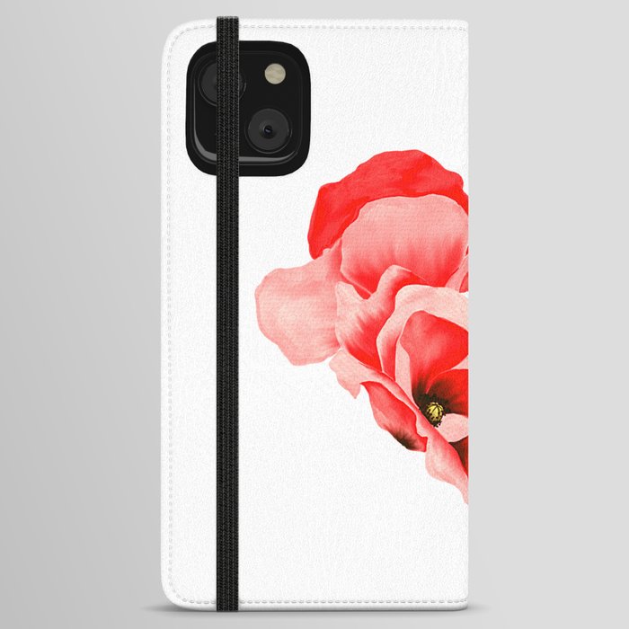 Heart red poppy love print iPhone Wallet Case