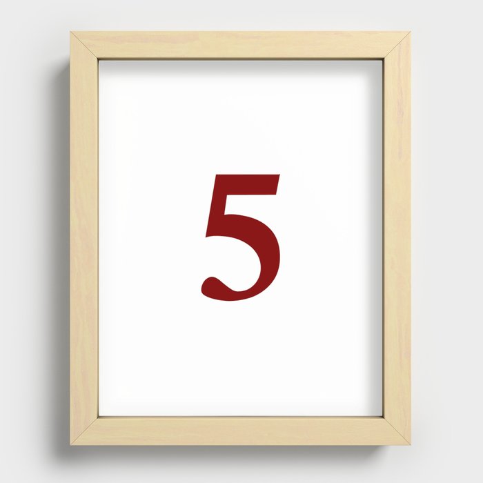 5 (BROWNISH & WHITE NUMBERS) Recessed Framed Print