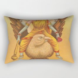 Sarasvati Godness On a Brown Spiritual Bird Rectangular Pillow