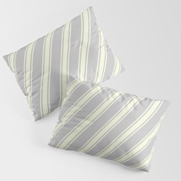 [ Thumbnail: Grey and Beige Colored Lines/Stripes Pattern Pillow Sham ]