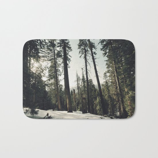 Winter Sequoia Forest Bath Mat