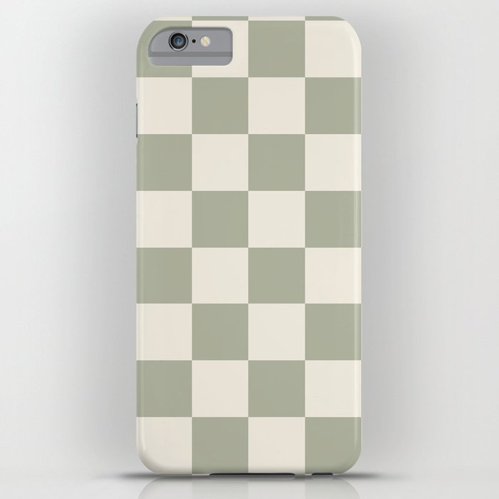 Checkered (Sage Cream) iPhone Case by Summer Sun Home Art
