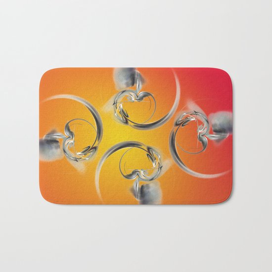 silver heart Bath Mat