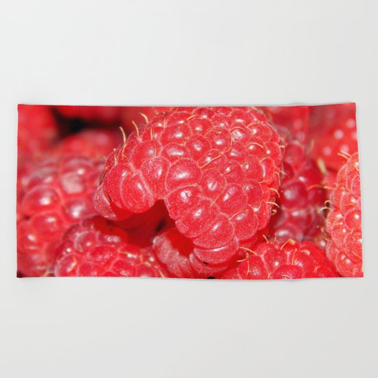 Red Raspberries Freshly Picked Beach Towel