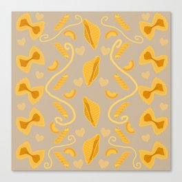 I Love Pasta Pattern Canvas Print