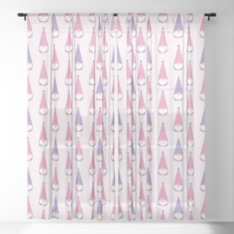 Gnomes Polka dot pattern. Digital Illustration background Sheer Curtain