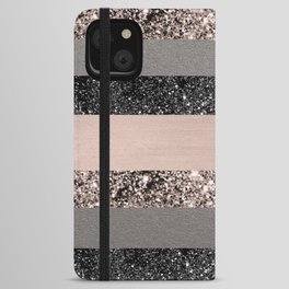 Blush Glitter Glam Stripes #1 (Faux Glitter) #shiny #decor #art #society6 iPhone Wallet Case