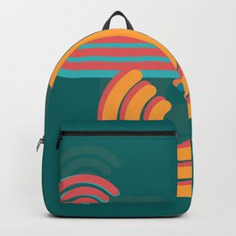 Abstract Shapes Yellow Blue and Red Backpack