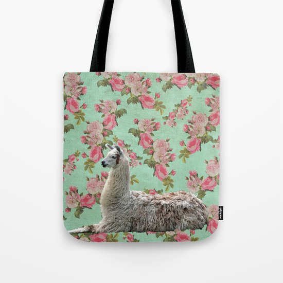 Floral Llama Tote Bag