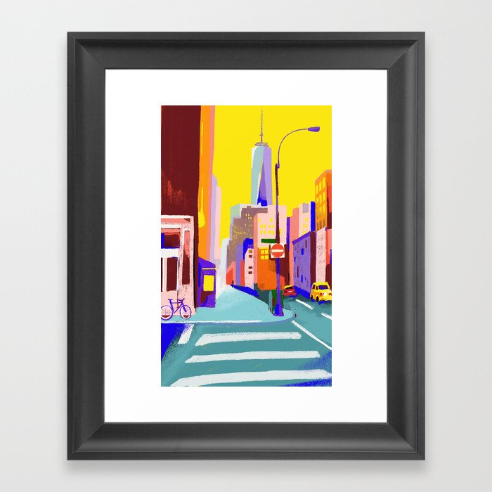 Sunny streets Framed Art Print