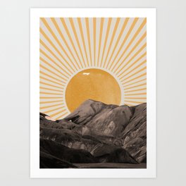 Abstract Landscape, Mountain and Sunshine Art Print