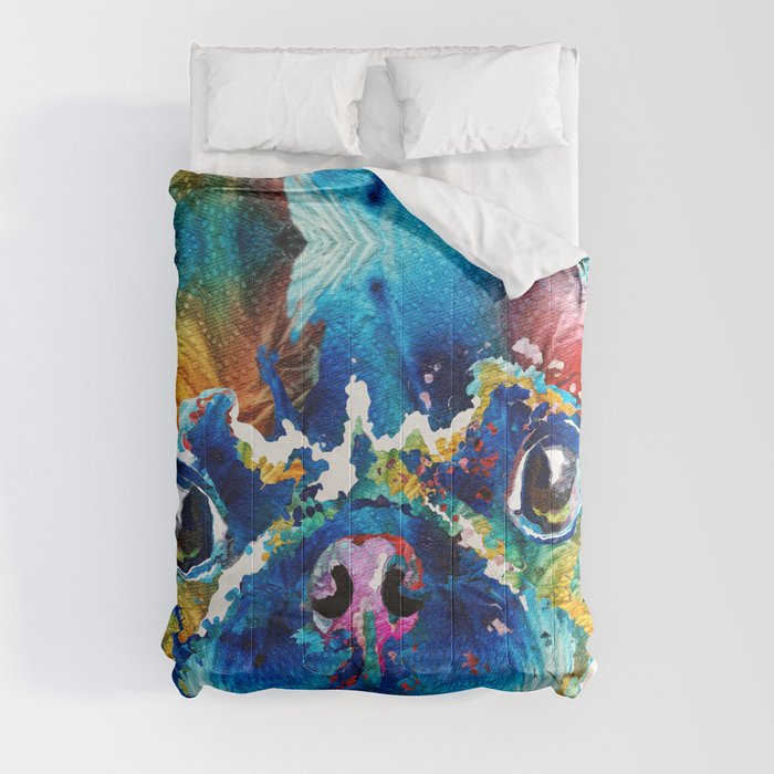 Colorful Pug Art - Smug Pug - By Sharon Cummings Comforter