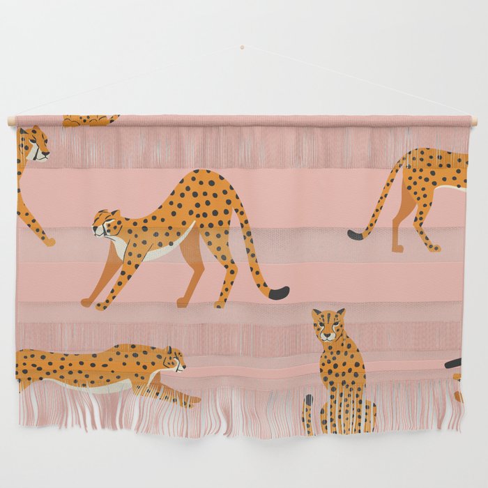 Cheetahs pattern on pink Wall Hanging