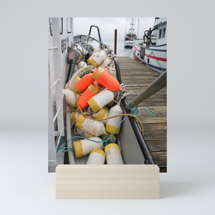 Crab Boat Dungeness Float Nautical Dock Oregon Coast Pacific Ocean Commercial Fishing F/V Industrial Seafood Northwest Mini Art Print