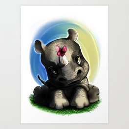 Baby Rhino Art Print