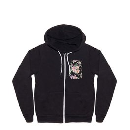 Blush Pink and Purple Rose Collection Zip Hoodie