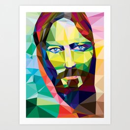 Low Poly Jesus Art Print