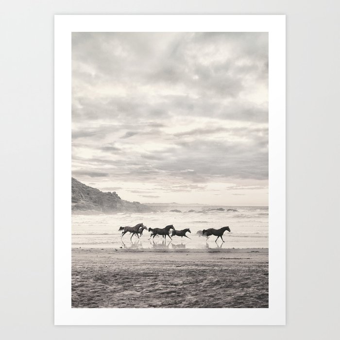 Horses on the Beach Art Print