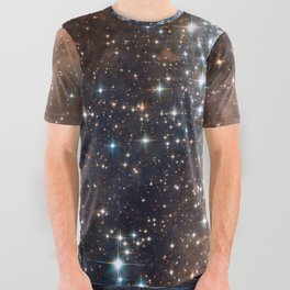 Colorful Universe Nebula Galaxy And Stars All Over Graphic Tee