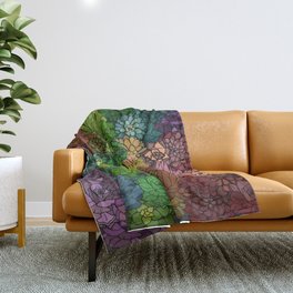 Succulent Garden Rainbow Throw Blanket