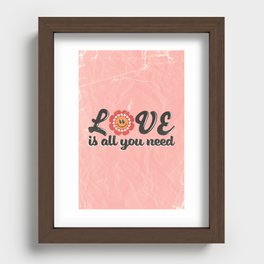Love is all you need - vintage paper style Art Print Recessed Framed Print