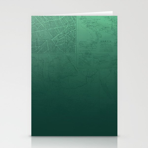 Jade Map Stationery Cards