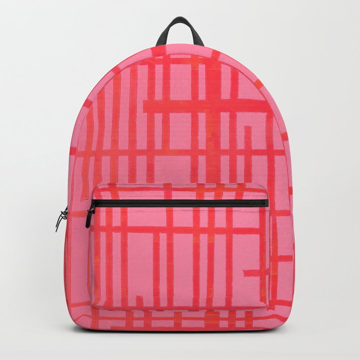 Lines Pink Red Backpack