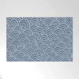 Hand-Drawn Waves - Dove Blue Welcome Mat