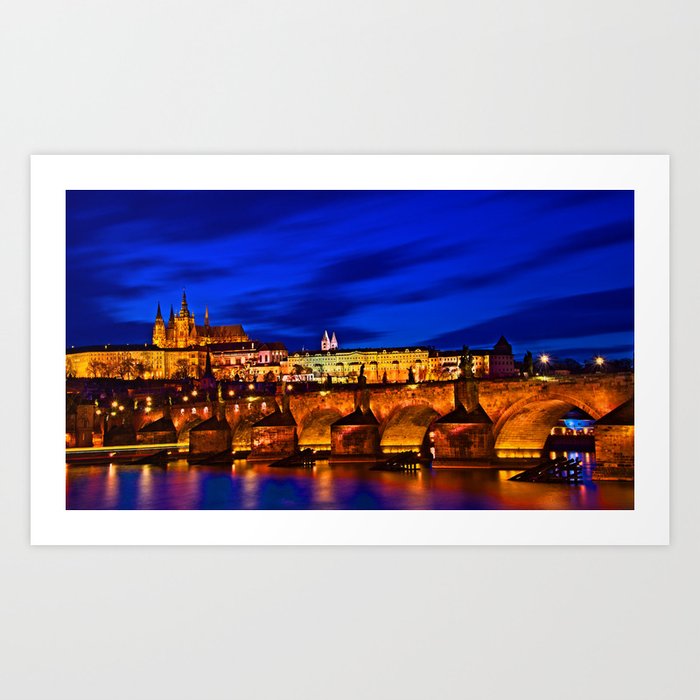 Prague Castle from the River Art Print