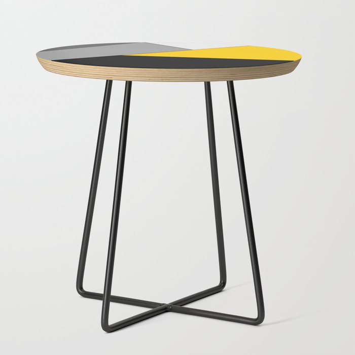 Simple Modern Gray Yellow and Black Geometric Coffee Table by