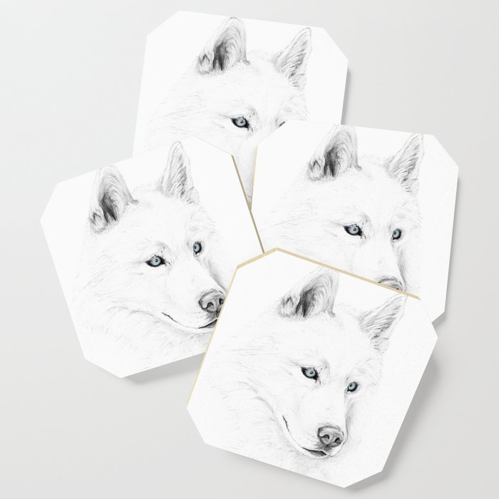 Saber :: A Siberian Husky Coaster